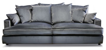 ESTELLE Chill 3,5-sits soffa tyg Meda Iron kuvertryggkuddar svarta ben